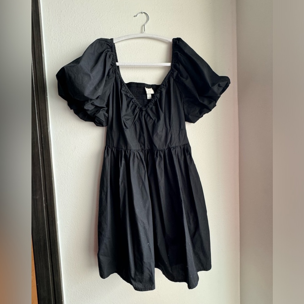black puffy sleeve dress from wild fable